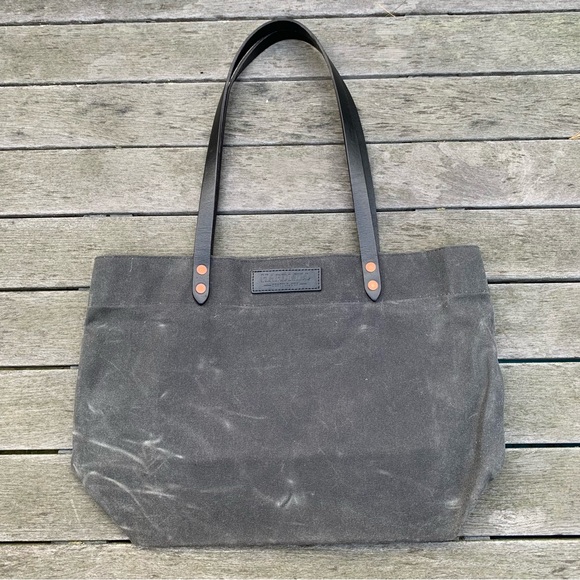 Hardmill Waxed Canvas Charcoal Gray Market Tote - Picture 14 of 15